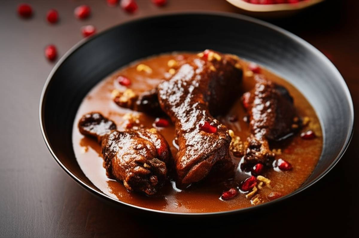 دستور پخت خورشت فسنجان با مرغ ملس و مجلسی (کامل)